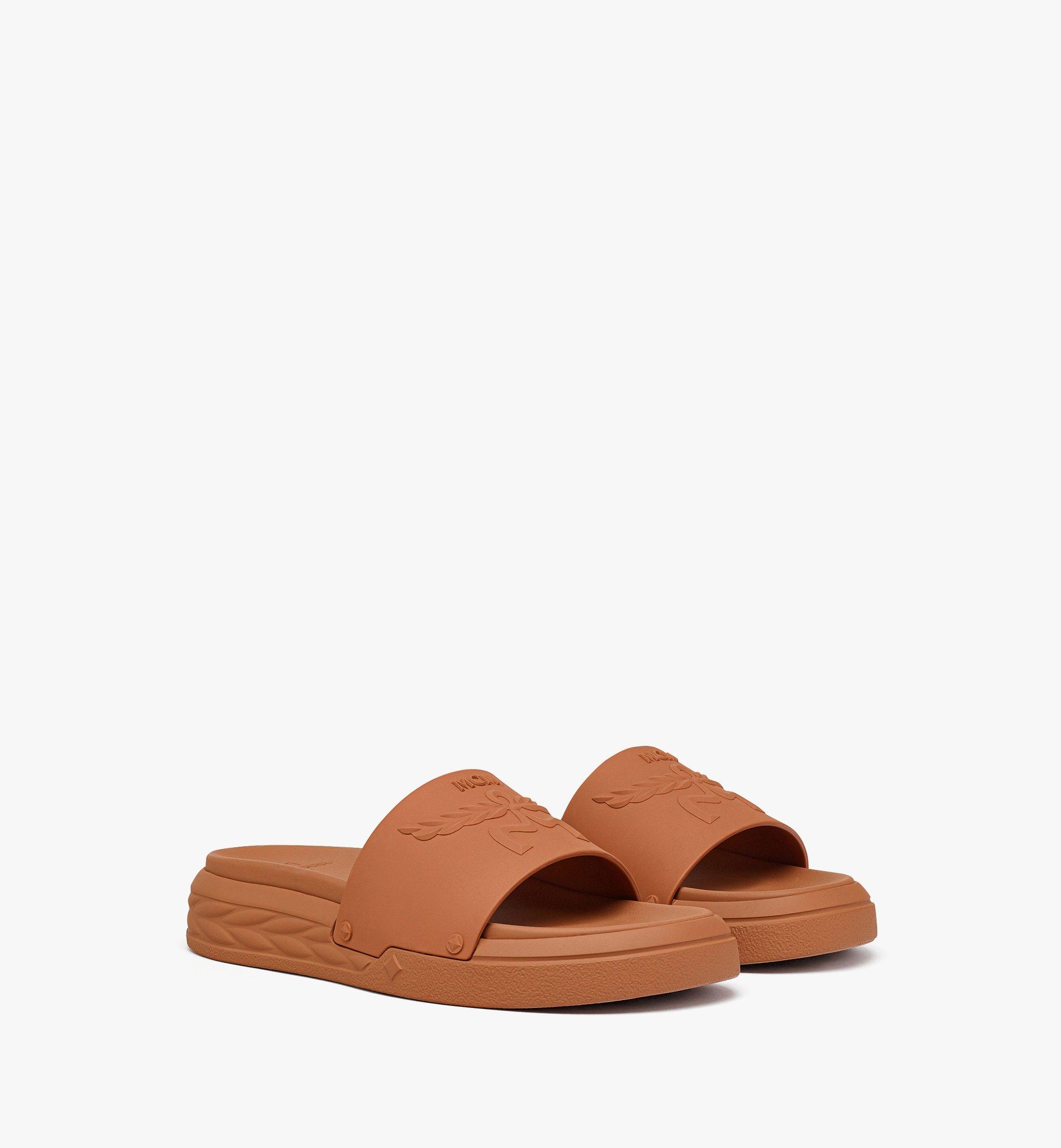 Embossed Laurel Slide Sandals 1